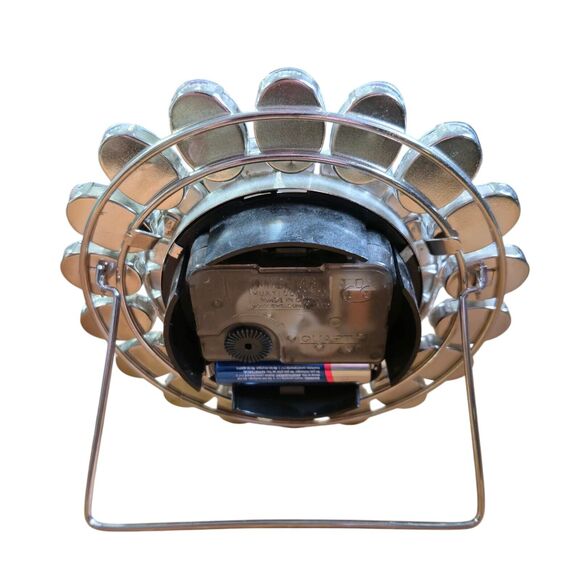 Round Table/Desk Top Clock 5.5" Clear Gem Beads Crystal Diamond Style MCM Posh - Picture 2 of 10